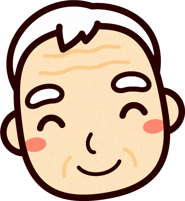 お爺ちゃんの顔イラスト/笑顔
