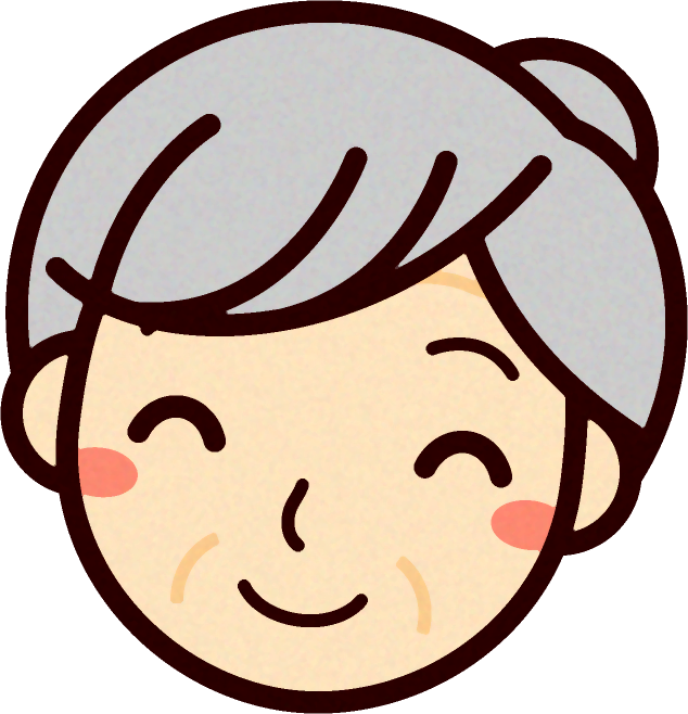 お婆ちゃんの顔イラスト/笑顔