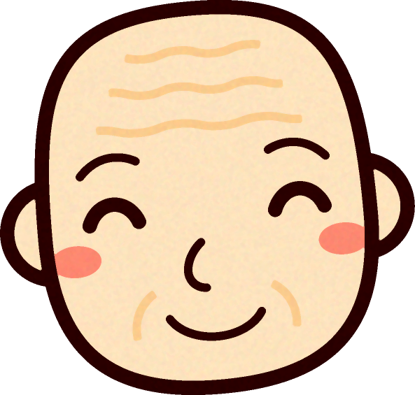 お爺ちゃんの顔イラスト/笑顔4