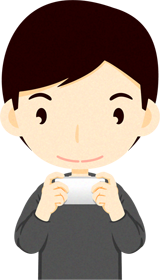 スマホを見る人イラスト/男性