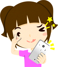 スマホで自撮りする子供イラスト/女の子2