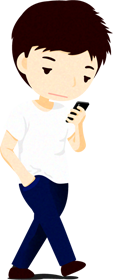ながらスマホする人イラスト/歩く2