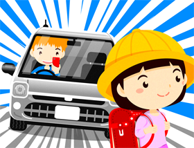 スマホを見る人イラスト/車2