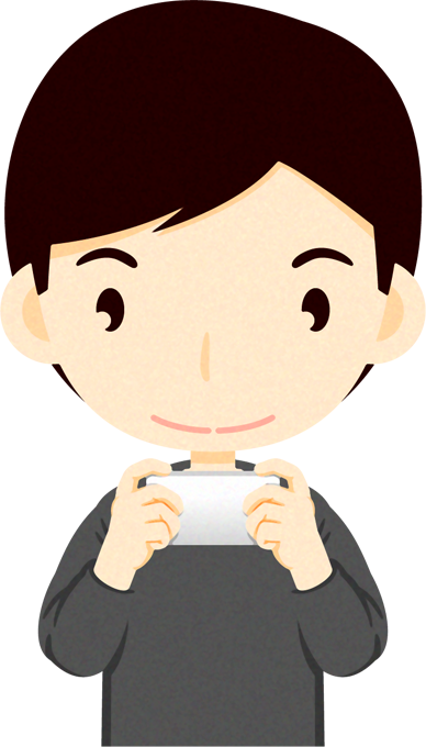 スマホを見る人イラスト/男性