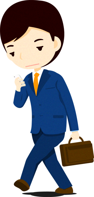 ながらスマホする人イラスト/歩く