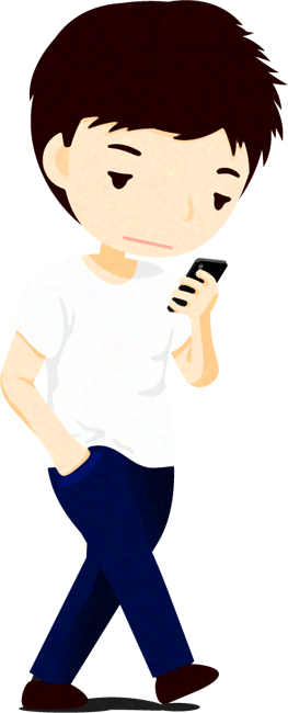 ながらスマホする人イラスト/歩く2