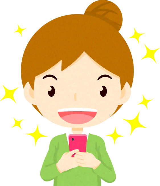 スマホを見る人イラスト/女性