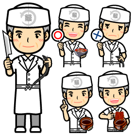 鰻職人のイラスト