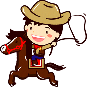 馬に乗ったカウボーイのイラスト