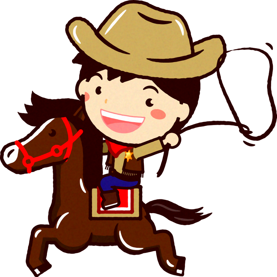 馬に乗ったカウボーイのイラスト