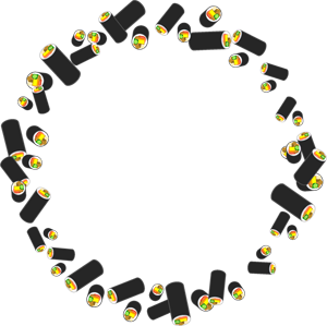 恵方巻きの飾り罫イラスト