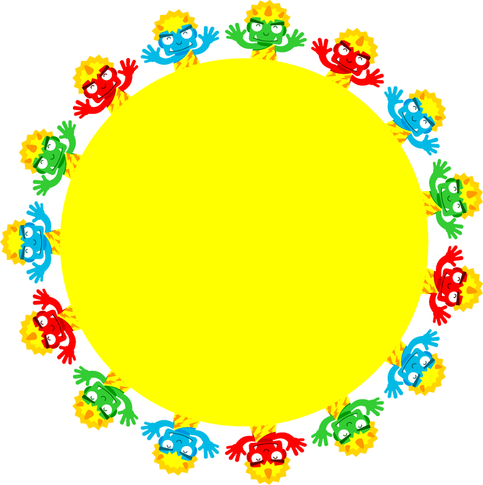 笑っている鬼の飾り罫イラスト