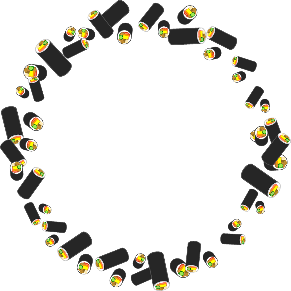 恵方巻きの飾り罫イラスト