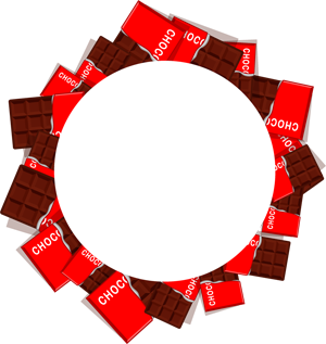 剥いた板チョコ飾り罫イラスト