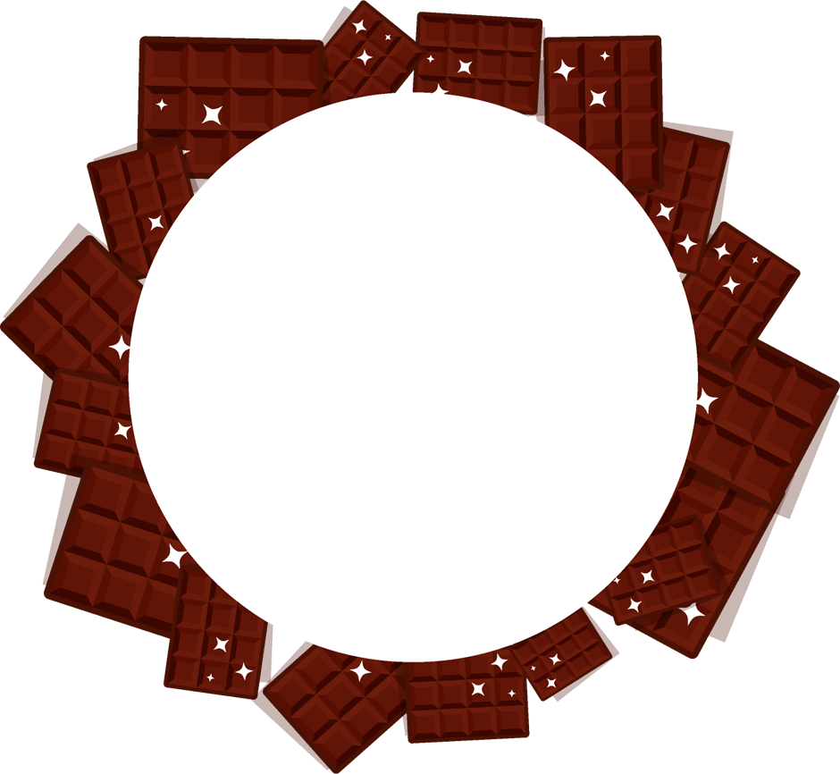 板チョコ飾り罫イラスト