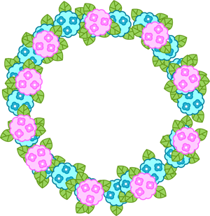 紫陽花の飾り罫イラスト