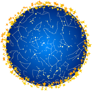 天体の飾り罫イラスト