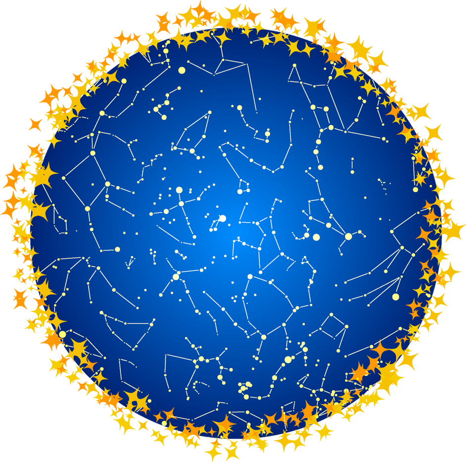 天体の飾り罫イラスト