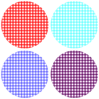 円形のチェック模様飾り罫イラスト