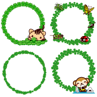 クローバー飾り罫イラスト