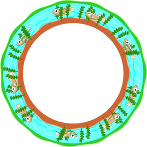 メダカ飾り罫イラスト
