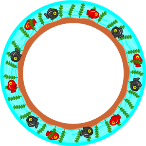 金魚と出目金飾り罫イラスト