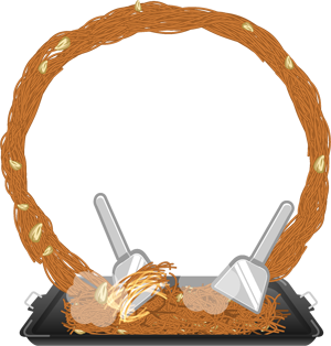 焼きそば飾り罫イラスト