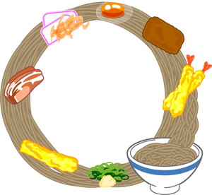 蕎麦飾り罫イラスト