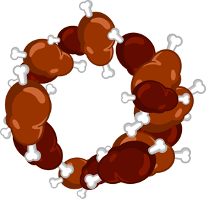 マンガ肉飾り罫イラスト
