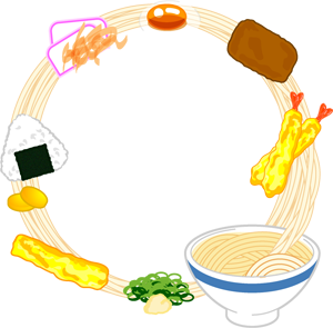 うどん飾り罫イラスト