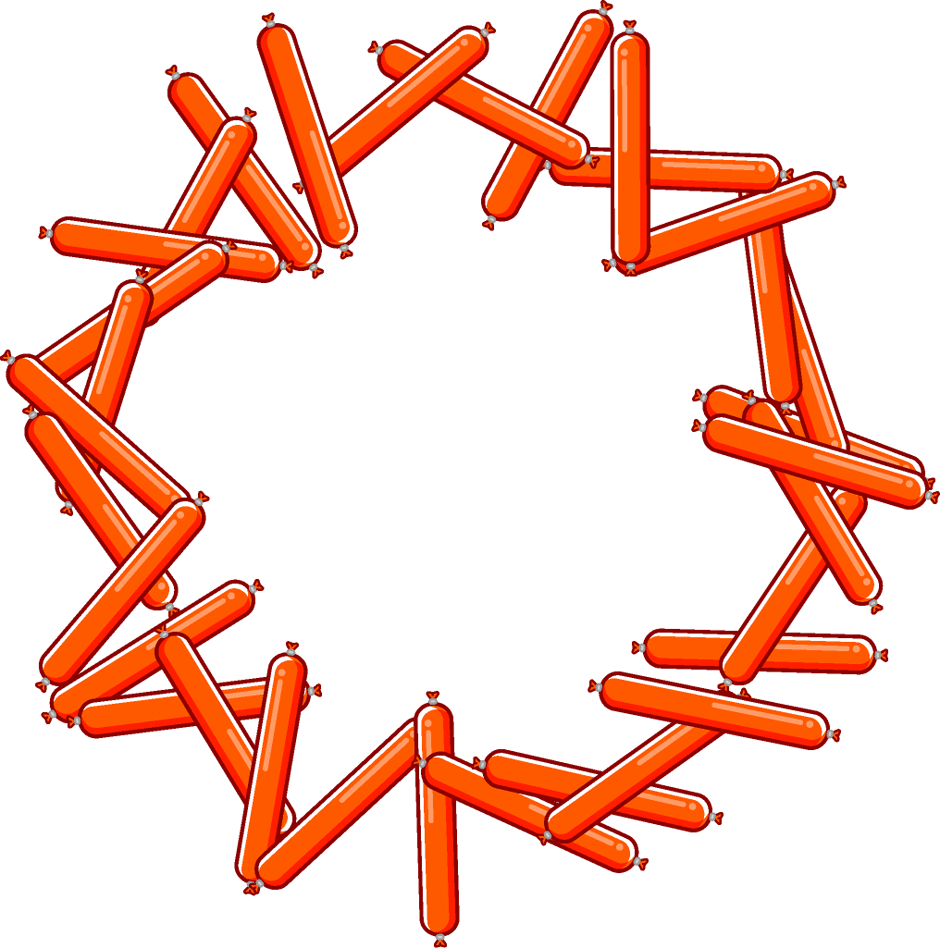 魚肉ソーセージ飾り罫イラスト