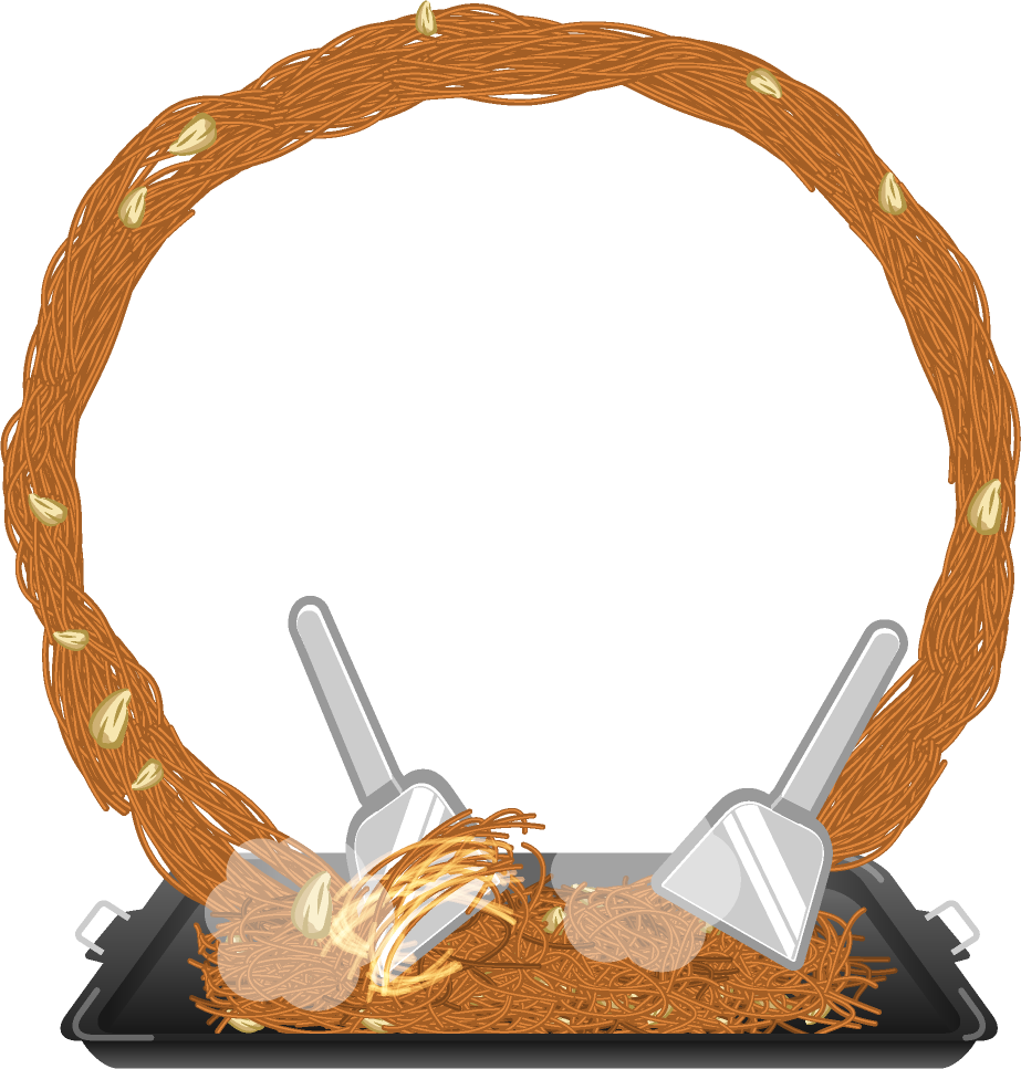 焼きそば飾り罫イラスト