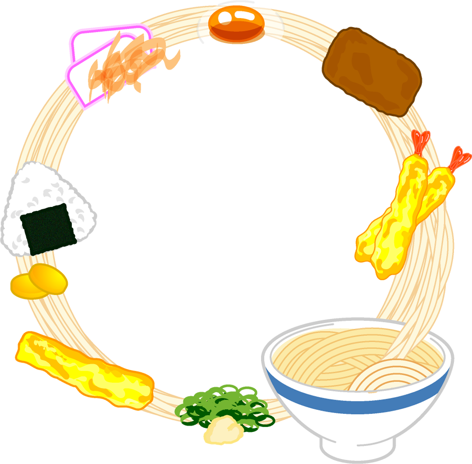 うどん飾り罫イラスト