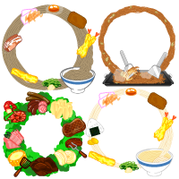 食べ物の飾り罫イラスト