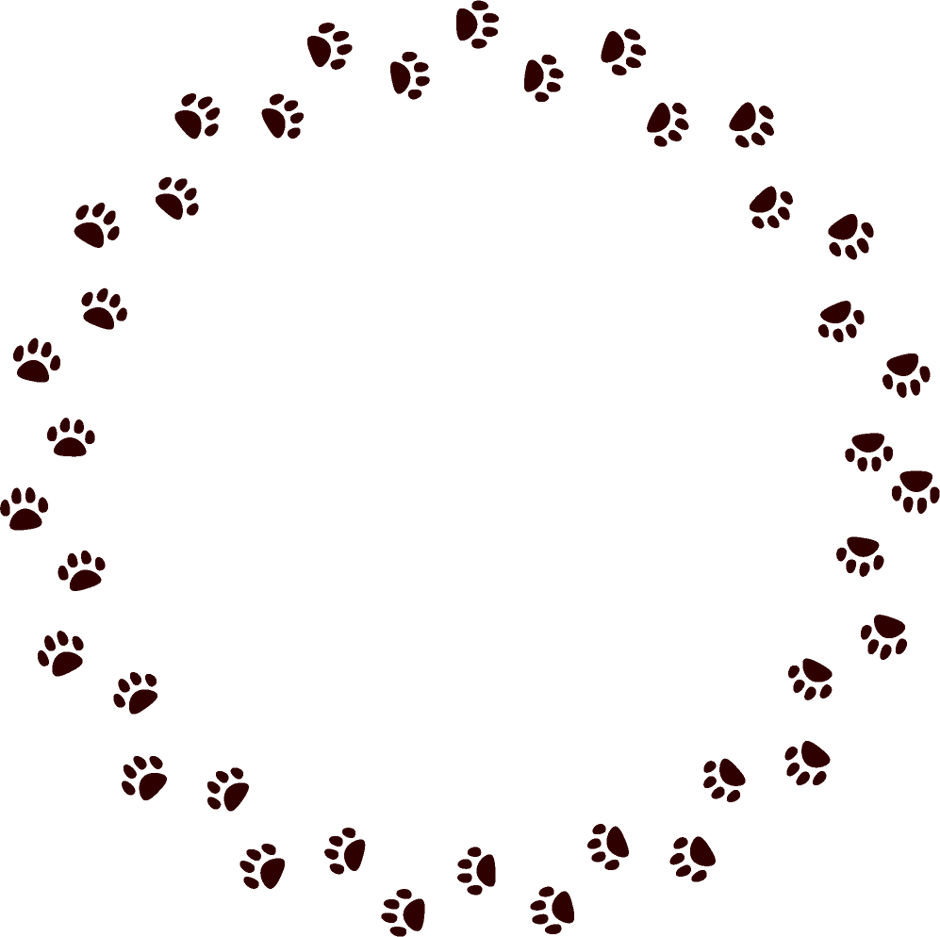 猫の足跡の飾り罫イラスト