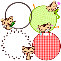 猫の飾り罫イラスト