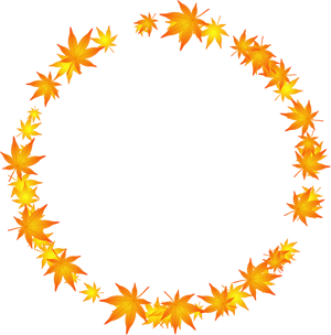 黄色い紅葉の飾り罫イラスト