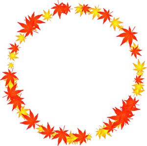 紅葉の飾り罫イラスト