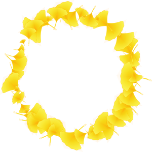 銀杏の飾り罫イラスト