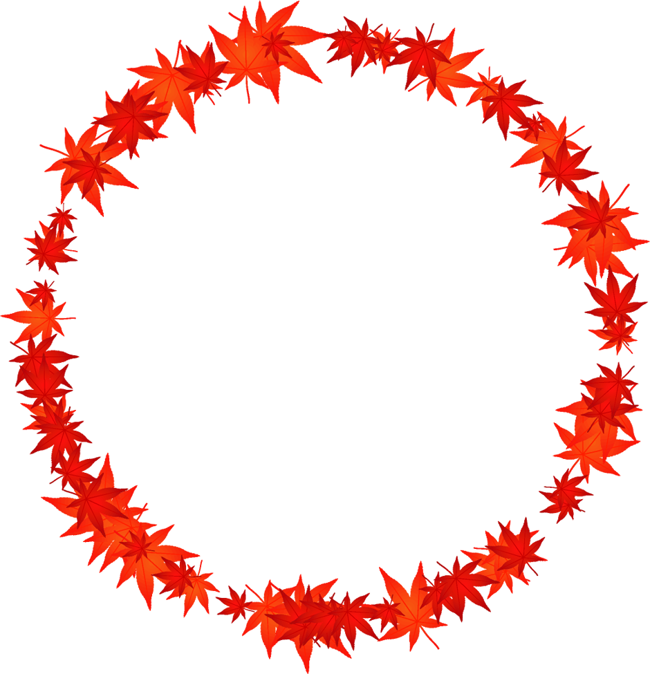 赤い紅葉の飾り罫イラスト