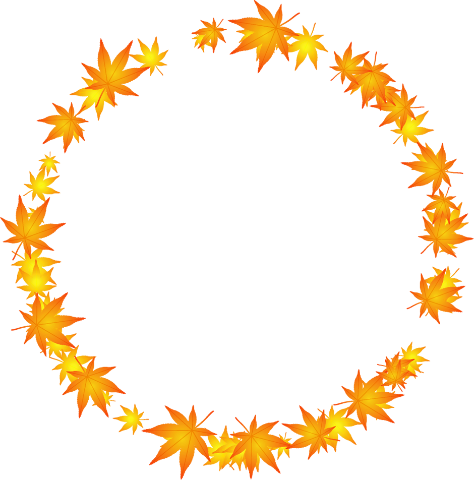 黄色い紅葉の飾り罫イラスト