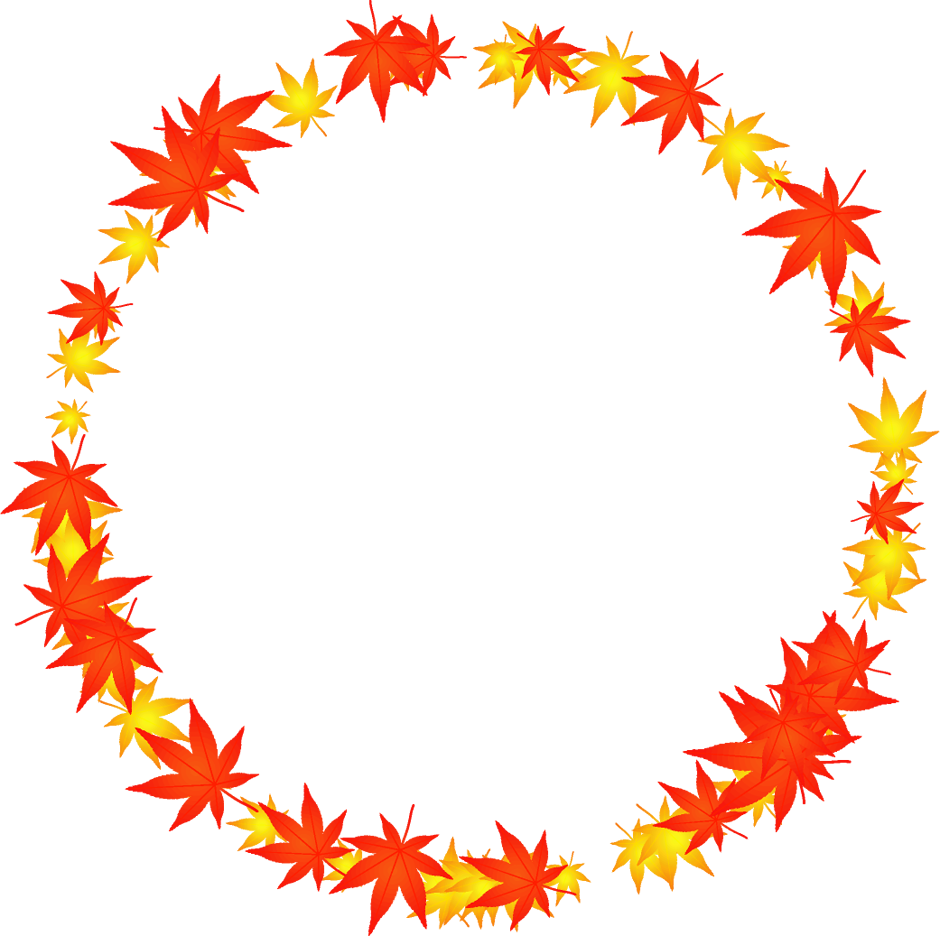 紅葉の飾り罫イラスト