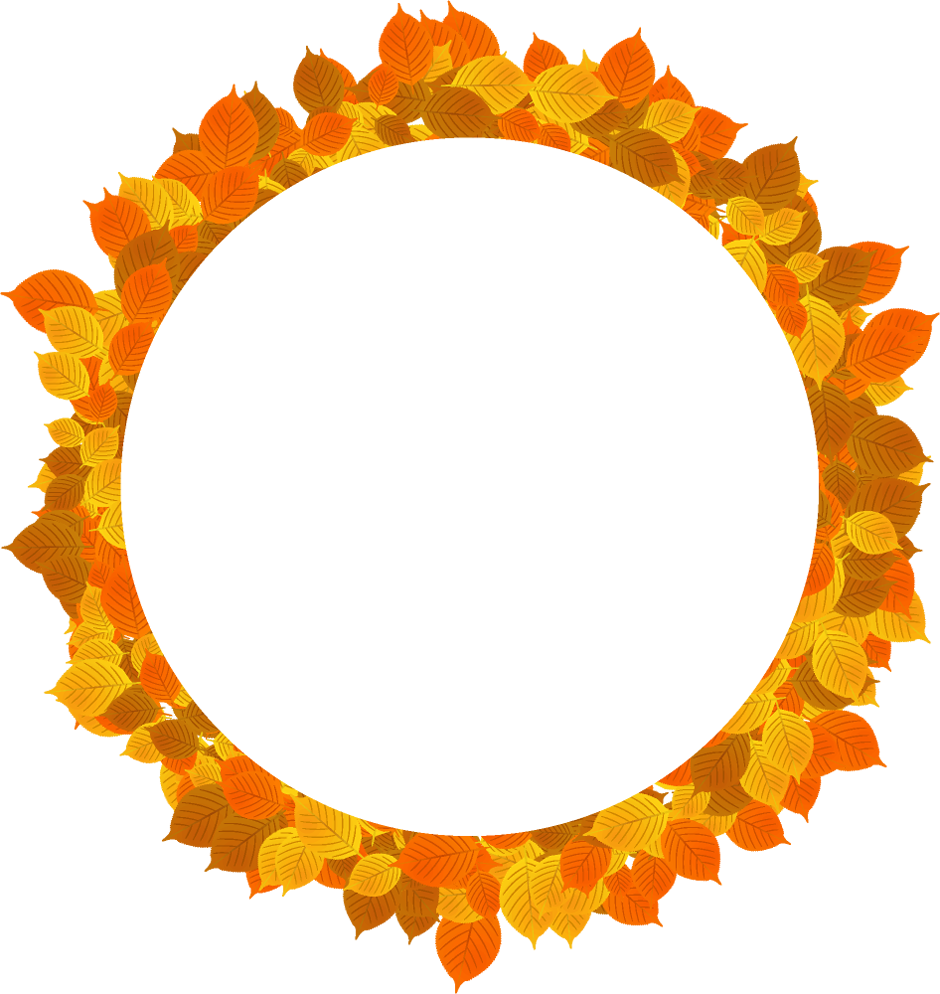 紅葉した落ち葉の飾り罫イラスト