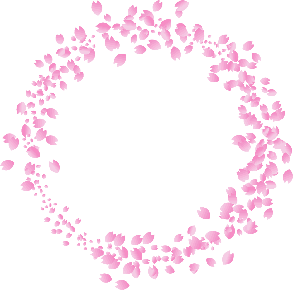 桜吹雪の飾り罫イラスト