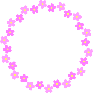 桜の花飾り罫イラスト