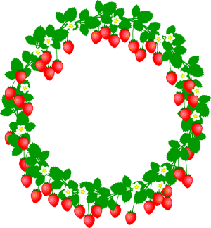 苺飾り罫イラスト