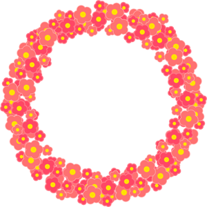 梅の花飾り罫イラスト