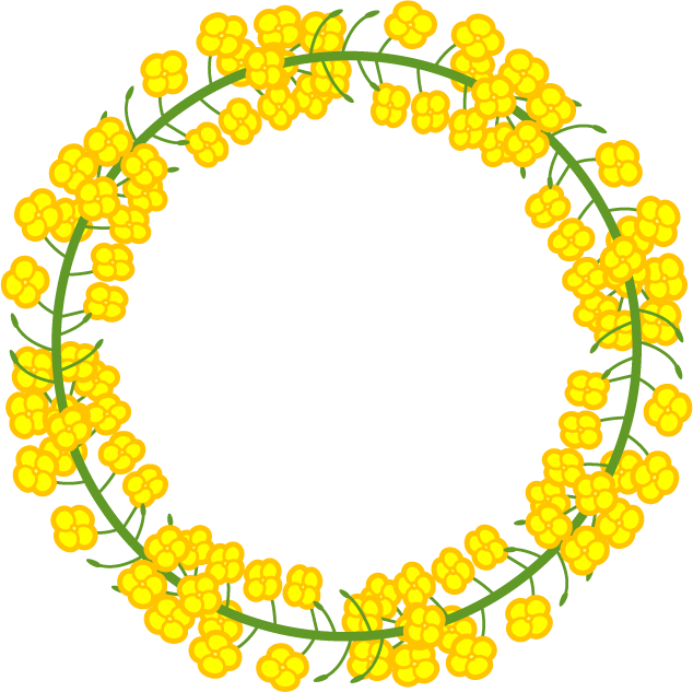 菜の花飾り罫イラスト