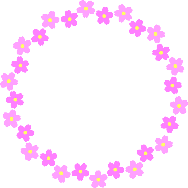 桜の花飾り罫イラスト