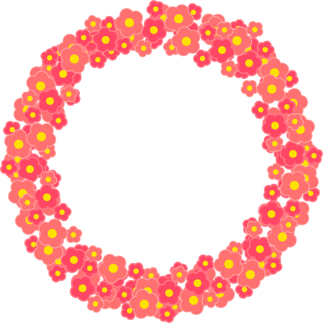 梅の花飾り罫イラスト